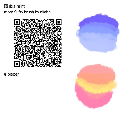 Fluffy Brush Ibis Paint, Ibis Paint Code, Ibis Pens, Brush Codes, Ibis Brushes, Paint Code, Ibis Paint, Qr Codes, Paint Pens