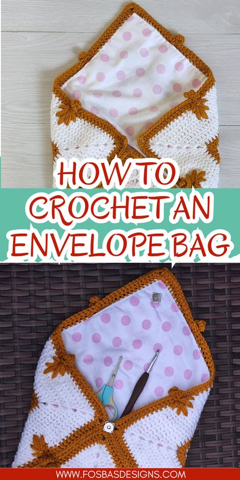 A handmade crochet envelope bag in neutral colors with a button closure, perfect for everyday use. Crochet Envelope Purse, Crochet Envelope Pouch, Envelope Crochet Bag, Free Crochet Wallet Patterns, Crochet Envelope Bag, Crochet Envelope, Quick Easy Crochet, Bag Free Pattern, Crochet Wallet