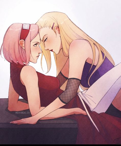 Sakura And Naruto Fanart, Inosaku Fanart, Sakura And Ino Fanart, Ino X Sakura, Ino And Sakura, Naruto Mobile, Bleach Art, Naruto Cute, Anime Akatsuki