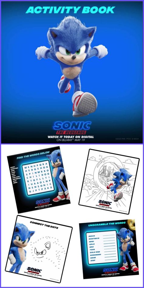 Your kids will love these free Sonic The Hedgehog Printable Activity Sheets based on the hit movie starring James Marsden, Ben Schwartz, and Jim Carrey. Features Sonic coloring pages, word search, spot the difference, connect the dots, word scramble, Sonic mad libs and more! #SonicMovie #CatchSonic #SonicTheHedgehog #FreePrintables #KidsActivities Sonic Craft For Kids, Sonic The Hedgehog Crafts, Sonic Activities, Sonic Activities For Kids, Sonic The Hedgehog Birthday Activities, Sonic Word Search, Sonic Worksheet, Sonic Template Free Printable, Free Sonic The Hedgehog Printables