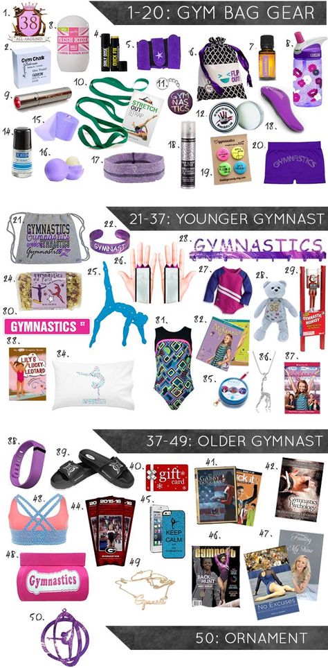 50 Gymnastics Gifts for the 2015 Holiday Season! Perfect for gymnasts of all ages and abilities. Gymnastics Accessories, Gymnastics Stuff, School Christmas Gifts, Gymnastics Bags, Acro Gymnastics, Gymnastics Wear, Gymnastics Room, Gymnastics Party, Gymnastics Quotes