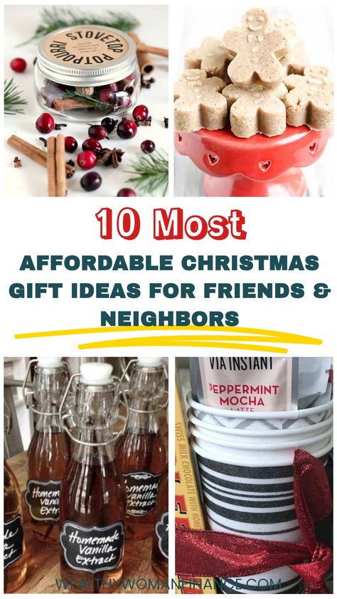 Affordable Christmas gift ideas, including gingerbread cookies, homemade vanilla extract, and peppermint mocha mixes. Gift Ideas When You're Broke, Diy Christmas Gifts Coworkers, Cheap Neighbor Gifts, Small Inexpensive Gift Ideas, Cheap Bulk Christmas Gifts, Diy Gifts For Coworkers Christmas, Easy Diy Christmas Gifts For Coworkers, Teacher Gifts Cheap, Low Budget Gift Ideas