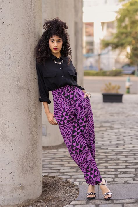 High waisted trousers for women with curves. Shop our selection of  in a variety of colors and styles. #curvy #plussize Hair Silver, Confidence Boosters, Black And Purple, Eclectic Fashion, Funky Fashion, Modern Outfits, New Classic, Big Hair, High Waisted Trousers