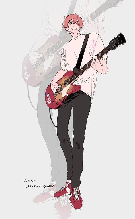 Guitar Pose Reference Drawing, Guitar Pose Reference, Drawing Guitar, Guitar Pose, Guitarist Art, Pose Reference Drawing, Poses Manga, Guitar Drawing, Reference Drawing