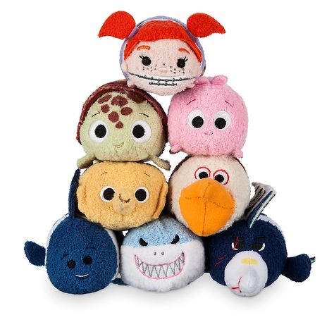 Finding Nemo Tsum Tsum Collection - Squirt, Bruce, Sheldon, Pearl, Darla, Deb, Nigel, and Gill Disney Ufufy, Peluche Disney, Flamingo Balloons, Disney Room Decor, Disney Finding Nemo, Disney Cuties, Disney Rooms, Disney Japan, Plush Collection