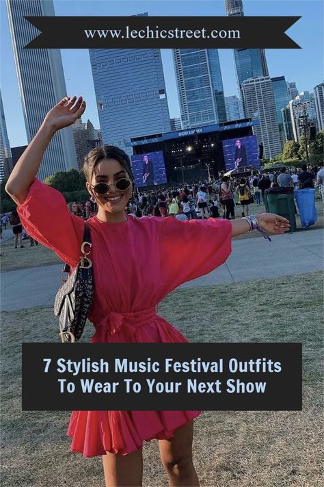 7 Stylish Music Festival Outfits To Wear To Your Next Show. Looking for concert outfit ideas summer? Lots of edgy concert style or concert looks for a music festival.Need concert outfit summer. Looks of concert outfit summer casual or festival outfits. Plenty of concert outfit summer and cute concert clothes ideas for your next outdoor concert. #festivaloutfit #festivaloutfits #concertoutfitssummer #concertclothesideas #concertoutfitideasummer Classy Concert Outfit Summer, Outfit Ideas For Outdoor Concert, Summer Concerts Outfits Outdoor, Concert Outside Outfit, M83 Concert Outfit, Trendy Concert Outfits Summer, Santana Concert Outfit, Jazz Concert Outfit Night Summer, P!nk Concert Outfit Ideas Summer