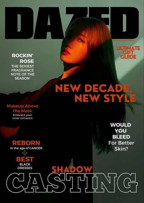 Dazed Cover Magazine, Cover Magazine Aesthetic, Dark Magazine Cover, Future Magazine Cover, Fashion Magazine Cover Illustration, Magazine Layout Design Cover Ideas, Dazed Magazine Aesthetic, Magazine Style Poster, Cover Fashion Magazine