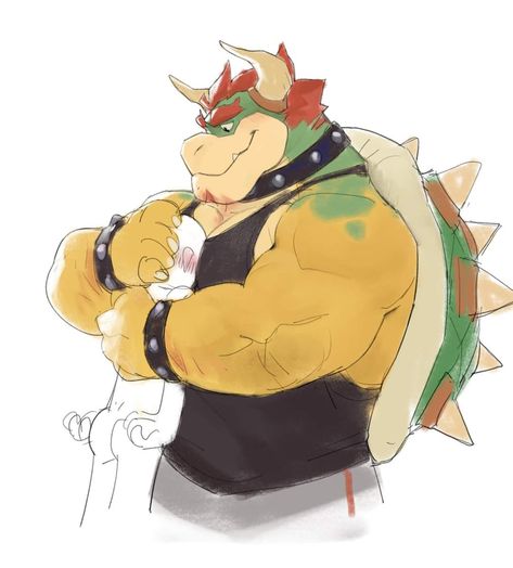 King Koopa, Mario Fan Art, Super Mario Art, Nintendo Art, Mario Art, Mario And Luigi, Guy Drawing, Warm Hug, Super Mario Bros