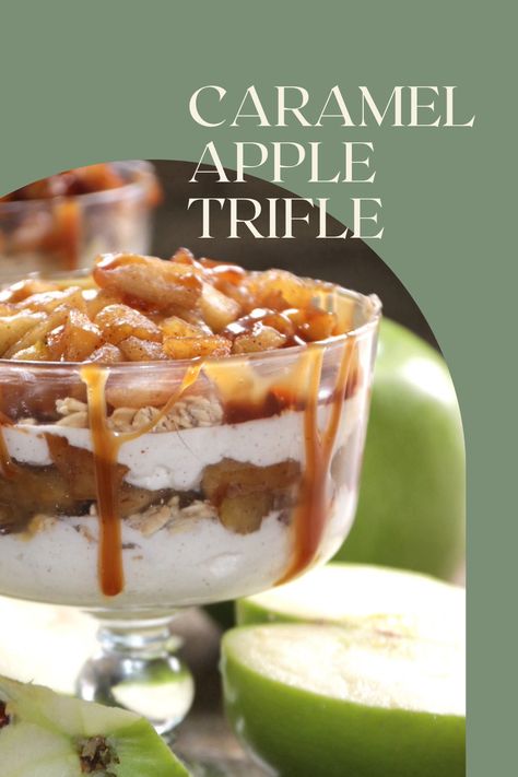 Individual Trifles, Caramel Apple Trifle, Lemon Trifle, Thanksgiving Breakfast, Apple Donuts, Apple Breakfast, Apple Trifle, Trifle Desserts, Trifle Recipe