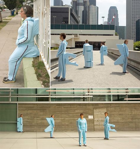 Artist Creates Wearable Workarounds For “Hostile Architecture” Hostile Architecture Design, Social Design Project, Hostile Architecture, Bed Installation, Body Extension, Sarah Ross, Wearable Architecture, Wearable Sculpture, Fabric Installation