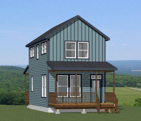 16X28 HOUSE -- PDF Floor Plan -- 814 sq ft -- Model 5C - $29.99. This is a PDF Plan and will be emailed only. The item will be marked as "Shipped" when it has been sent to your email. 16X28H5C 2-Bedroom 1.5-Bath home with microwave over range, apartment sized fridge, & built-in dining booth (design is up to you). With the given space it can seat 4. Sq. Ft: 814 (421 1st, 393 2nd) Building size: 16'-0" wide, 49'-0" deep (including porch) Roof pitch: 8/12 Ridge height: 26' Wall height: 9' 1st, 8' 2 Cabin Plans With Loft, Big Sheds, Dining Booth, Shed Building, Wood Shed Plans, Shed Building Plans, Black Barn, Adobe House, Diy Shed Plans