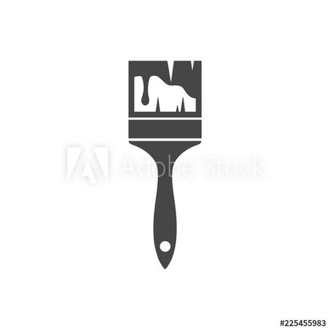 Paint Brush Logo, Brush Icon, Brush Logo, Logo Icon, Paint Brush, Paint Brushes, Adobe Stock, Design Template, Stock Illustration