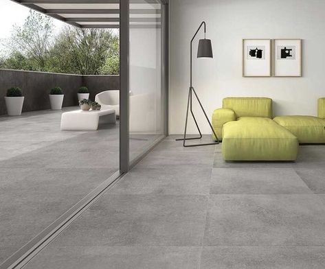 Grey Tiles Living Room, Concrete Tile Floor, Outside Flooring, Tiles Living Room, Stone Tile Flooring, Tile Floor Living Room, Gray Porcelain Tile, Grey Floor Tiles, Living Room Tiles