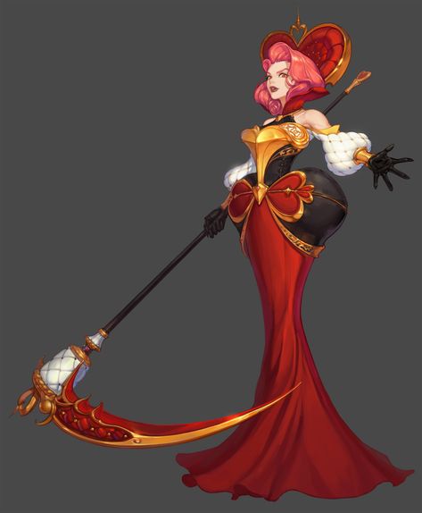 ArtStation - The queen of hearts, Sol Lee Fairytale Villains, Heart Headpiece, The Queen Of Hearts, Arte Grunge, 얼굴 그리기, Heart Illustration, Concept Art Character, Red Queen, Arte Fantasy