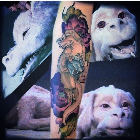 Neverending story tattoo Falcor Never Ending Story Dragon Tattoo, Falcor Dragon Tattoo, The Never Ending Story Tattoo, Falkor The Neverending Story Tattoo, Falcor Neverending Story Tattoo, Falkor Tattoo, Never Ending Story Tattoo, Neverending Story Tattoo, Falcor Neverending Story