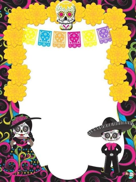 Mexican Party Invitation, Mexican Pictures, Dia De Los Muertos Party Ideas, Day Of The Dead Artwork, Witch Coloring Pages, Mexican Party, Binder Covers, Día De Muertos, 10th Birthday