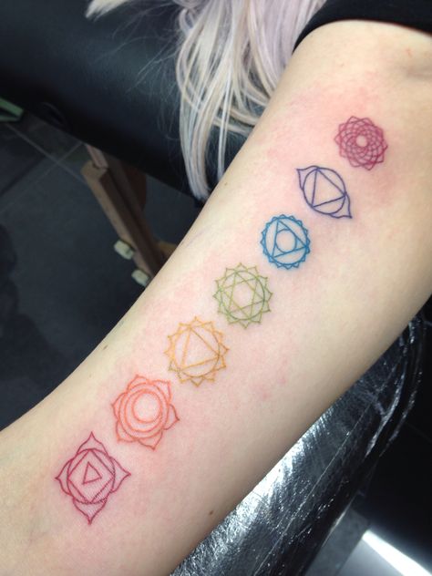 My chakra tattoo :) 7 Chakras Tattoo, Heart Chakra Tattoo, Heart Chakra Symbol, Chakras Tattoo, Chakra Tattoo, Yoga Tattoos, Symbol Tattoo, Chakra Symbols, Skeleton Hand Tattoo