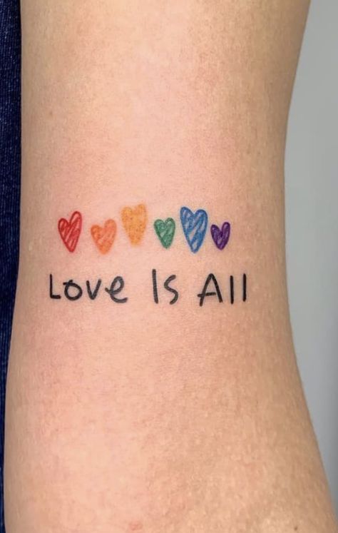 Pride Ally Tattoo, Gay Tattoo, Girl Tattoos, Love Is All, Tattoos, My Style