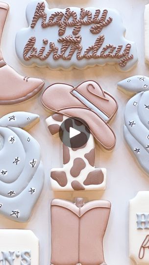 Rodeo Themed 1st Birthday Cookies, 2nd Rodeo Birthday Party Cookies, Rodeo Themed Cookies, First Rodeo Cookies Girl, Western First Birthday Cookies, Rodeo Birthday Parties, Rodeo Birthday, Party Girls, Royal Icing Cookies