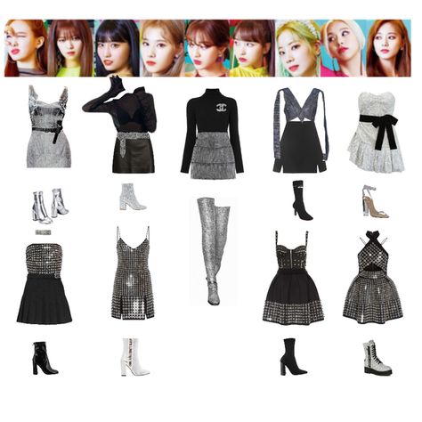 Fashion set fancy twice created via Fancy Twice Outfits Inspired, Twice Outfits Inspired, Fancy Twice, Twice Outfits, Camp Fashion, Korean Outfits Kpop, Weekly Outfits, Korean Girl Fashion, Crop Top Outfits