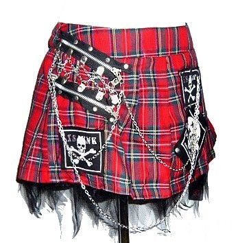 Gothic Rocker Skull Patch Punk Tartan Plaid Biker Tomb Metal Chain Punk Skirt Outfit, Rocker Costume, Punk Mode, Punk Clothes, Punk Fashion Diy, Punk Skirt, Tartan Clothing, British Punk, Skull Patch