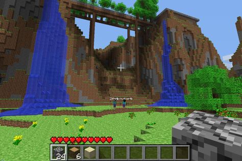 Epic waterfall. Behind Waterfall, Minecraft 2014, 2014 Nostalgia, Beach Floor Plans, Minecraft Houses Xbox, Survival Watch, Mojang Minecraft, Minecraft Houses Blueprints, Minecraft Pocket Edition