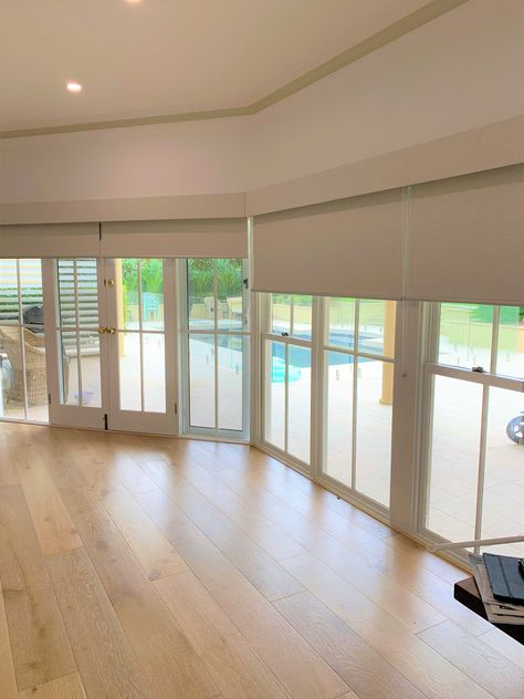 Roller Blinds With Pelmet, Blind Pelmet, Angled Windows, Blinds And Curtains, Drapes And Blinds, Curtains And Blinds, Roller Blind, Roller Blinds, Our New Home