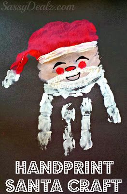 Santa Claus Handprint Christmas Craft For Kids #Paint art project | CraftyMorning.com Santa Claus Handprint, Santa Handprint, Christmas Handprint Crafts, Santa Klaus, Crafty Morning, Handprint Christmas, Christmas Art Projects, Christmas Crafts For Toddlers, Santa Crafts