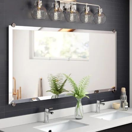 Mirror Backsplash, Mirror Metal, Double Bathroom Vanity, Accent Mirror, Bathroom Vanity Mirror, Single Bathroom Vanity, Contemporary Wall, Vanity Set, Decoration Design