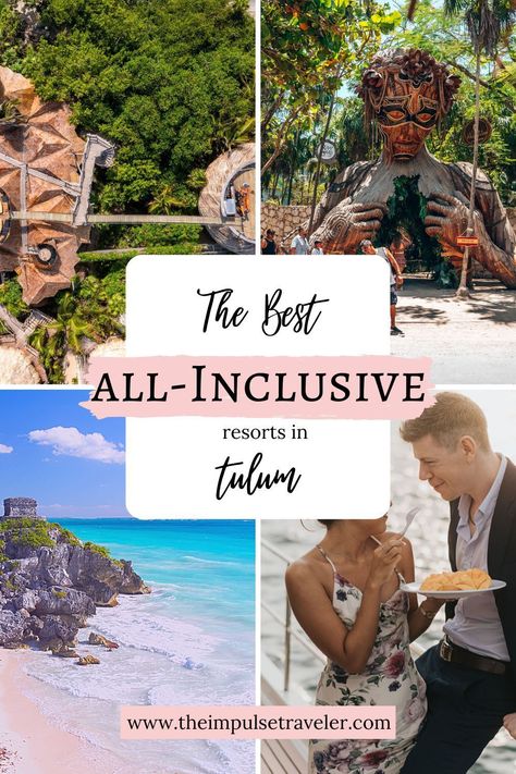 From stunning beachfront properties to lush jungle retreats, there's something for every type of traveler in Tulum, Mexico. In this pin, we've curated the top 20 best all-inclusive resorts in Tulum, featuring exceptional amenities like gourmet dining, top-notch spa services, and breathtaking ocean views. Whether you're looking for a romantic getaway or a fun-filled family vacation, these resorts offer everything you need to make your stay unforgettable. Best All Inclusive Resorts Mexico, Secrets Akumal Riviera Maya, Tulum Mexico Hotel, Dreams Tulum Resort, Akumal Beach, Tulum Resorts, Dreams Tulum, Lush Jungle, Romantic Resorts