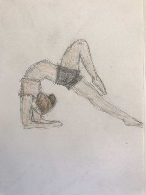 Gymnastics Drawing Poses, Gymnastics Drawings, Drawing Ideas Sketching, Dance Sketches, Dancer Sketch, Simple Sketching, Face Drawing Easy, Art Painting Tutorial, Gymnastics Art