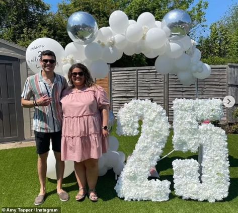 Gogglebox's Amy Tapper shares glimpse into her parents' silver wedding anniversary party | Daily Mail Online 25th Anniversary Party Ideas, 25th Wedding Anniversary Party Ideas, Wedding Anniversary Party Ideas, Silver Wedding Anniversary Party, 25th Anniversary Decorations, Anniversary Party Ideas, 25th Wedding Anniversary Party, 25th Anniversary Party, Wedding Anniversary Decorations