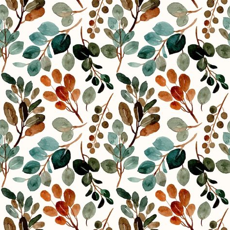 Flower Backround, Leaves Seamless Pattern, Watercolor Flowers Pattern, Watercolor Vintage, Pattern Design Inspiration, Folk Art Flowers, Diy Watercolor Painting, Flower Watercolor, Art Painting Gallery