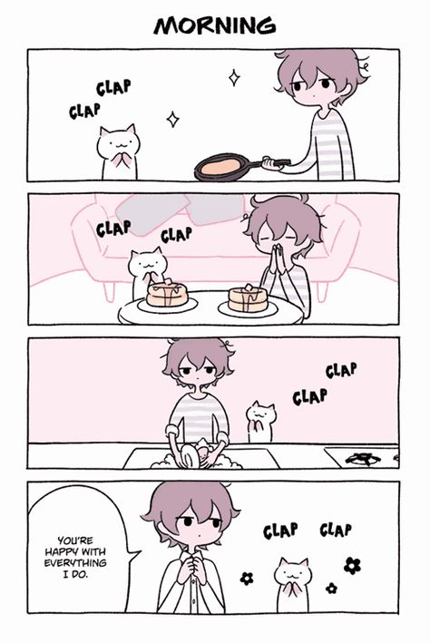 Positive Meme, Positive Memes, Clap Clap, Cat Comics, Short Comics, Cute Stories, Cute Comics, Comic Styles, 귀여운 동물