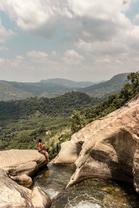 how to hike up Diyaluma Falls in Sri Lanka without a guide — silly.little.kiwi Ella Sri Lanka, Nuwara Eliya, Sri Lanka Travel, Instagram Guide, Epic Photos, Fall Hiking, Rock Pools, Green Landscape, Ancient Ruins