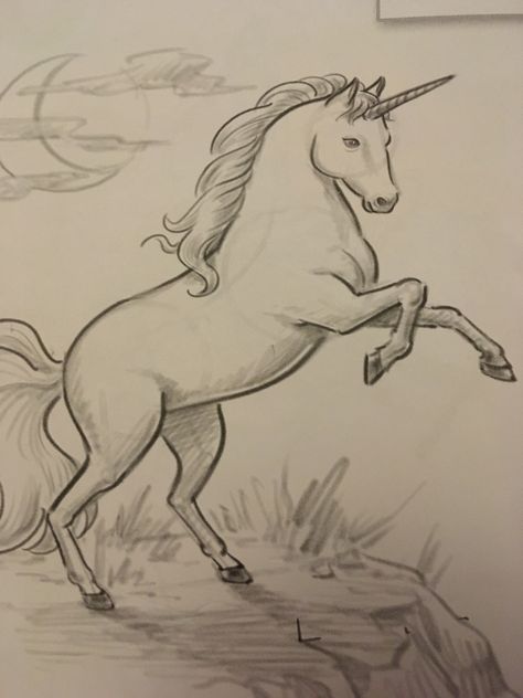 Unicorn Realistic Drawing, Unicorn Pencil Drawing, Unicorn Tattoo Ideas Unique, Unicorn Drawing Sketches, Unicorn Drawing Easy, Unicorn Art Drawing, Unicorn Sketch, Unicorn Tattoos, Unicorn Drawing