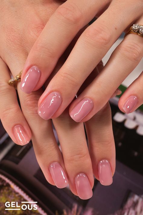 Gelous On the Down Low gel nail polish - photographed on model Medium Sheer Pink Nails, Sheer Gel Nails, Sheer Pink Nails, Semi Nails, Diy Gel Manicure, Nail Polish Colours, Gel Manicure At Home, Gel Manicures, Gel Nail Polish Colors