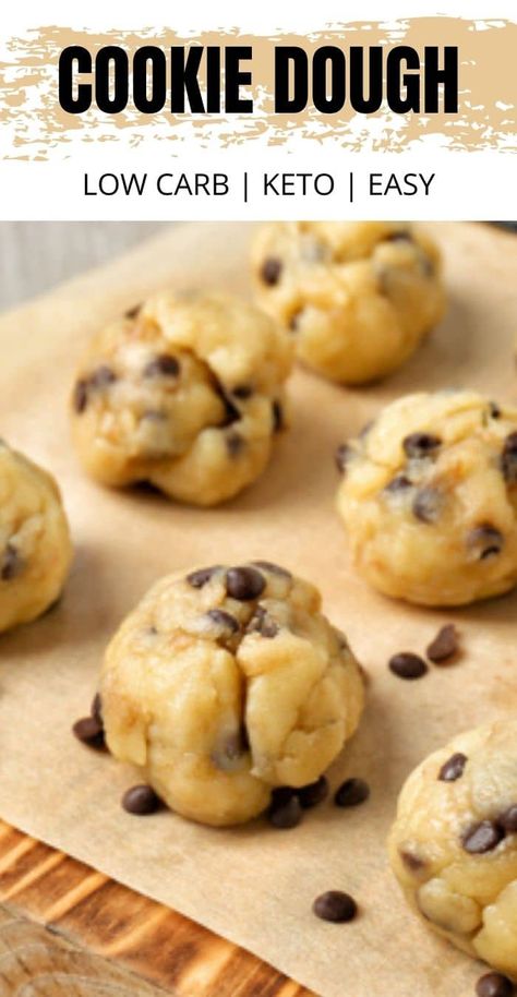 Edible Low Carb KETO Cookie Dough Recipe Basic Cookie Dough, Low Carb Cookie Dough, Keto Cookie Dough, Cookie Dough Recipe, Basic Cookies, Sugar Free Maple Syrup, Peanut Butter Cookie Dough, Keto Chocolate Chips, Sugar Free Chocolate Chips