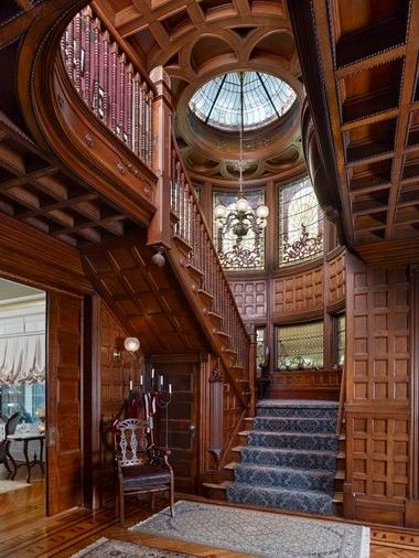 Westfield Symphony's Notable Homes tour to feature Queen Anne Victorian mansion - nj.com Victorian Staircase, Victorian House Interiors, Old Victorian Homes, Victorian Home Interior, Victorian Interior, Victorian Interiors, Victorian Mansions, Victorian Architecture, Mansion Interior