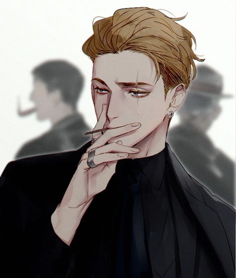 Burke - Suave, wicked bad boy daddy vibes. Super player. Bangs his way around campus, has probably slept with some professors to get his grades up. Has never been one for relationships and thinks that is a personality trait. He isn't a BAD guy, just not necessarily a good one either. International Relations Major. Anime Show, Manga Boy, 영감을 주는 캐릭터, Anime Drawings Boy, Anime Angel, Art Anime, Boy Art, Handsome Anime Guys, Empath