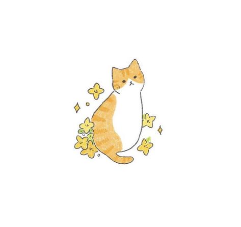 Orange Cat Doodle, Orange Cat Drawing, Tattoo Gato, Kitten Tattoo, Wallpaper Gatos, Orange And White Cat, Kitten Drawing, Cat Doodle, Animal Doodles