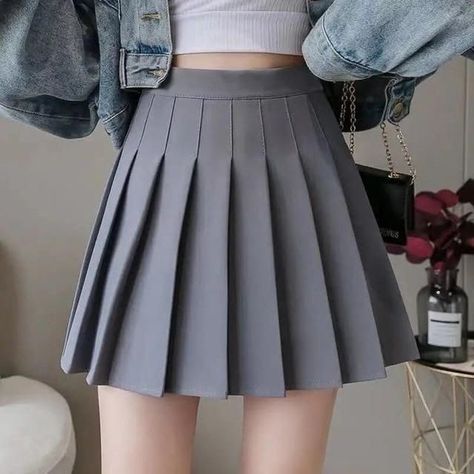 Gray Pleated Skirt Outfit, Gray Skirt Outfit, Empire Pattern, Christmas Dress Women, Grey Skirt, Cute Skirt Outfits, Skirt High Waist, Womens Sweatshirts Hoods, Women Skirt