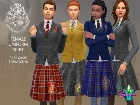 Ravenclaw Uniform, Slytherin Uniform, Harry Potter Uniform, Hogwarts Uniform, American Sweater, Cc Packs, Cc Shopping, Sims 4 Tsr, Character Wardrobe