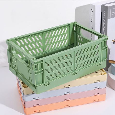 Stackable Storage Crate,Collapsible Craft Organiser Box,Pastel Color Crate,Folding Plastic Storage Basket,Fun Storage Boxes for Home Item Type:Collapsible Storage Crate Fine or Fashion:Fashion Gender:Unisex Material: PET Size:25*16*10cm ♥Free shipping when you spend $35 &Free Tracking ♥10%OFF when you send $19 （Coupon code:MJZK10） ♥15%OFF when you send $39 （Coupon code:MJZK15） ♥20%OFF when you send $59 （Coupon code:MJZK20） ♥Strict quality Control:we had check all products before shipping from ou Stackable Baskets, Storage Crate, Toy Storage Bins, Collapsible Storage, Ideas Para Organizar, Mini Storage, Room Stuff, Crate Storage, Stackable Storage