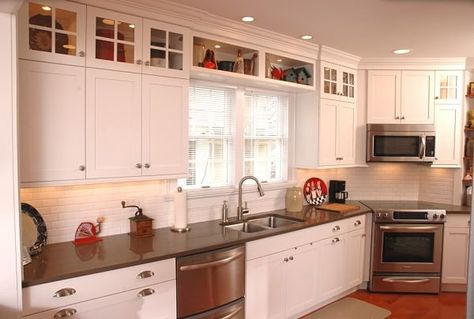 Project Spotlight: Renovated Galley-Style Kitchen in a Historic Home Space Above Kitchen Cabinets, Kitchen Soffit, Above Cabinets, Above Kitchen Cabinets, Galley Style Kitchen, Kitchen Cabinets Decor, New Kitchen Cabinets, Galley Kitchen, Kitchen Design Decor