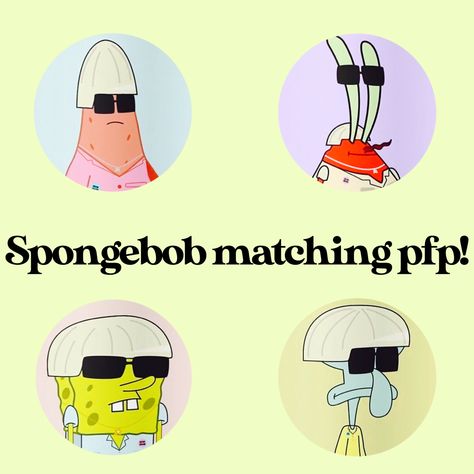 Cute Matching Pfp Besties Aesthetic, Matching Icons For 4 Friends Funny, Matching Pfps For 4 Friends Funny, Matching Pfp For 4 Besties, Matching Pfp For Four Besties, Matching Pfp Friends Four, Matching Pfps Spongebob, Cute Matching Pfp 4 Friends, Pfp Matching Friends Funny