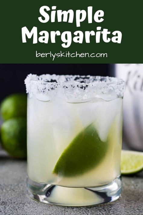 Need a quick drink idea for your next Taco Tuesday? Then try our simple margarita recipe. A classic cocktail you can serve on the rocks or blended! #berlyskitchen Simple Margarita Recipe, Simple Margarita, Easy Margarita Recipe, Easy Margarita, Quick Drinks, Creme Caramel, Mixed Drinks Recipes, Cocktail Recipes Easy, Cocktail Drinks Recipes