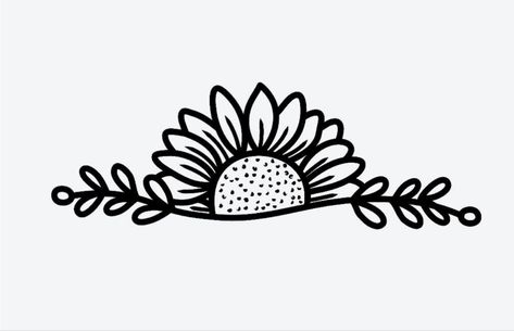 Sunflower Armband Tattoo, Sunflower Stencil Tattoo, Simple Sunflower Tattoo, Small Sunflower Tattoo, Black Glitter Wallpapers, Sticker Sketch, Glitter Wallpapers, Sunflower Stencil, Easy Tattoo