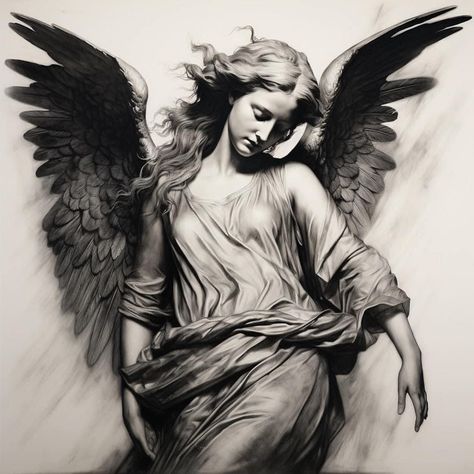 #tattoo #tattoos #inked #tattooart #tattooed #tattooideas #tattoodesign #tattooinspiration #tattoosleeve #tattooflash #inkedgirls #tattooedwomen  #InkLaughs  #TattooFails Angel Statues Sculpture, Guardian Angel Tattoo, Heaven Tattoos, Statue Tattoo, Ancient Greek Sculpture, Religious Tattoo, Jesus Christ Artwork, Arte Alien, Angel Tattoo Designs