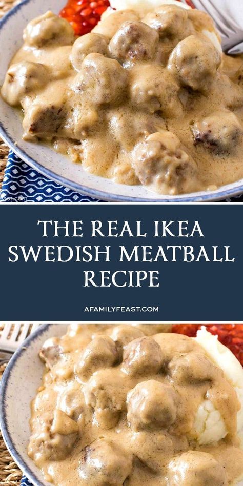 The Real IKEA Swedish Meatballs Recipe Swedish Meatballs And Mashed Potatoes, Taste Of Home Swedish Meatballs, Homemade Swedish Meatball Recipe, The Best Meatballs Ever, Copycat Ikea Swedish Meatball Recipe, Authentic Swedish Meatball Recipe, Chicken Swedish Meatballs, Swedish Meatball Recipe Crockpot Easy, Swedish Meatball Recipe Crockpot